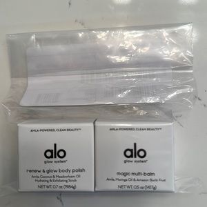 alo renew & glow body polish and alo magic multi-balm new in package
